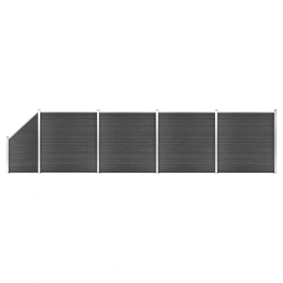 Afbeelding van Schuttingpanelenset 792x(105 186) cm HKC zwart