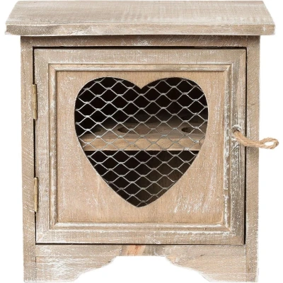Afbeelding van Clayre &amp; Eef Eierkastje 19x14x19 cm Bruin Hout Hart Eierhouder