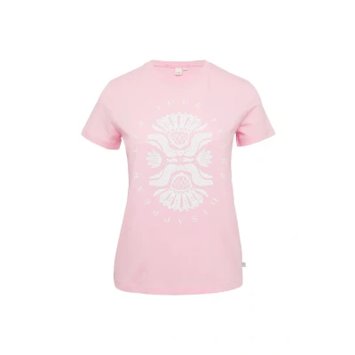 Afbeelding van QS MIT Front Tshirt print, Dames, Maat: Small, Zartrosa