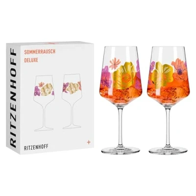Afbeelding van RITZENHOFF 2841019 aperitiefglas Sprizz set van 2 500 ml Serie Sommerrausch Deluxe met kleurrijke collage Made in Germany