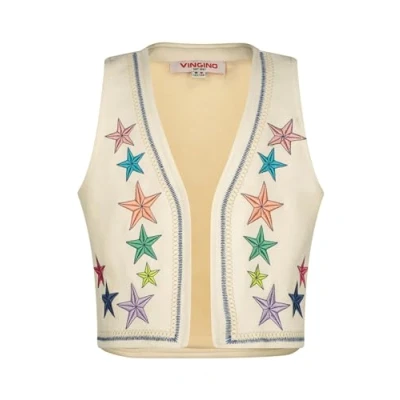 Afbeelding van Vingino meisjes tenise gilet, Mid White, 14 Jaar