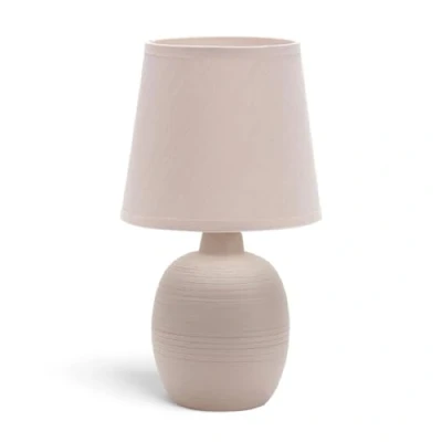 Afbeelding van Tafellamp Keramiek Bedlamp Met schakelaar Bruin H31 cm snoer 1.3 m E14 Lampen niet inbegrepen