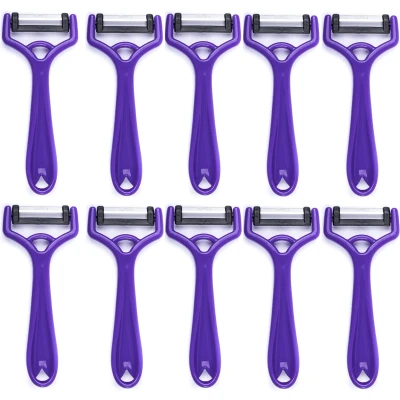 Afbeelding van Solingen Dunschiller Uno Y Model Kunststof Mes 4,2 cm Paars 10 stuks