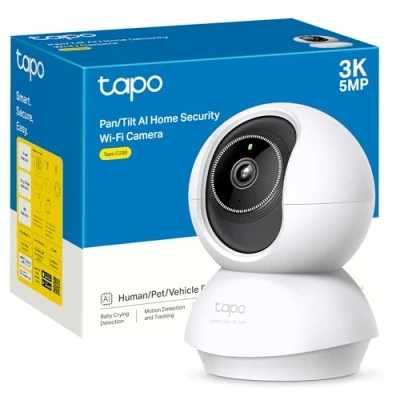 Afbeelding van Tapo C230 3K 5MP bewakingscamera binnen 360, WLAN 2,4GHz, KI detectie, nachtzicht, bewegingsdetectie, 2 weg audio, compatibel met Alexa en Google Assistant, microSD tot 512 GB