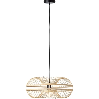 Afbeelding van BRILLIANT Busan hanglamp 48cm zwart / natuurlijke binnenverlichting, hanglampen 1x A60, E27, 40W, geschikt voor normale lampen (niet inbegrepen) A ++ In hoogte verstelbaar kabel kan worden ingekort
