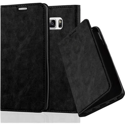Afbeelding van Cadorabo Hoesje geschikt voor Samsung Galaxy NOTE 5 in ZWARTE NACHT Beschermhoes Case magnetische sluiting Cover