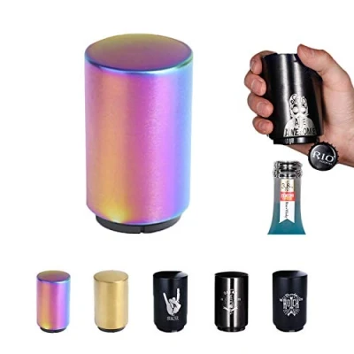Afbeelding van SUOXU Flesopener, Push Down Magneet Bier Magnetische Automatische Roestvrij Beer Cola Soda Deksel Opener. Keuken Gadgets Accessoires Geschenken voor Mannen