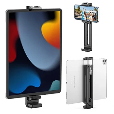 Afbeelding van ULANZI iPad Statief Mount, Tablet Stand Adapter Lichtgewicht, Universele Mount Klem w 1/4 &quot;Schroef en Koude Schoen, Draagbare voor iPad/iPhone Serieus, Samsung Galaxy Tabs