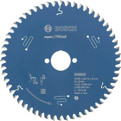 Afbeelding van Bosch Accessoires Cirkelzaagblad expert for Wood 184x30x2.6/1.6x56 T 2608644043
