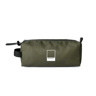 Afbeelding van Pantone™ Urban pennenetui voor school, kantoor, werk, 20,5 x 7,5 6 cm, polyester, kinderen, jongeren en volwassenen, pennenhouder met ritssluiting, Rifle Green, Etui