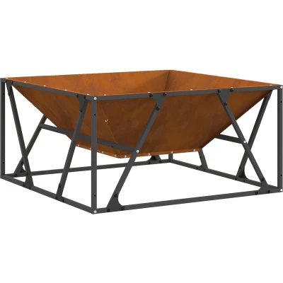 Afbeelding van vidaXL Weerbestendig staal/Bruin 80 x 40 cm Duurzaam Vuurkorf