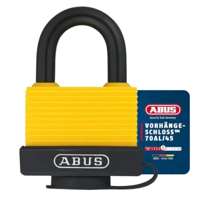 Afbeelding van Abus 50873 70AL/45 hangslot van messing 45 mm met aluminium beugel/speciale bescherming, geel