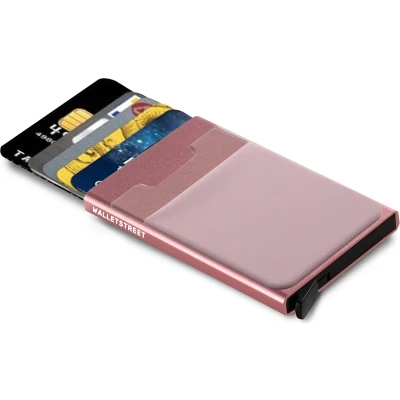 Afbeelding van Walletstreet Uitschuifbare Pasjeshouder DS2 Plus Aluminium Creditcardhouder Card Protector Anti Skim/ RFID 8 Pasjes Roze/Pink