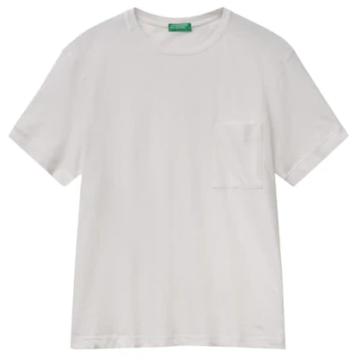 Afbeelding van United Colors of Benetton WITH Pocket Tshirt basic, Heren, Maat: Medium, White