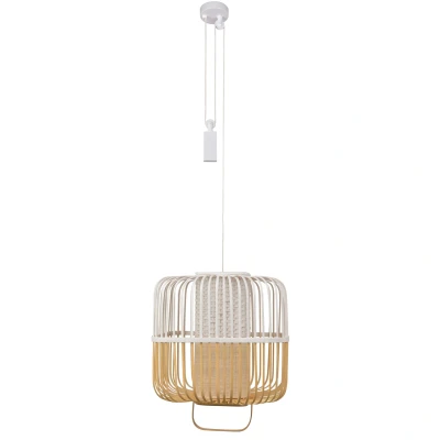 Afbeelding van Forestier Bamboo square hanglamp medium white