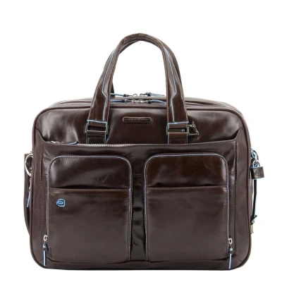 Afbeelding van Piquadro Blue Square Expandable Computer Case with iPad/iPad Air Holder brown Laptoptas