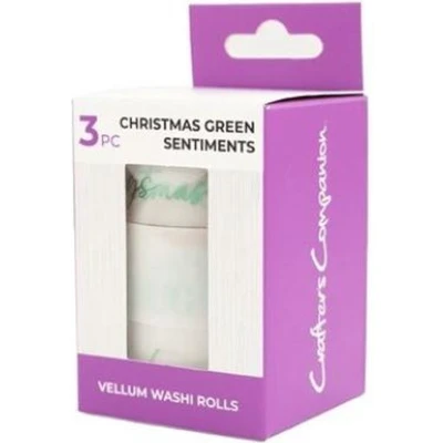 Afbeelding van CC Vellum Washi Tapei Rolls Christmas Green Sentiments