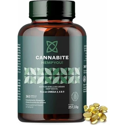 Afbeelding van OMEGA 3 6 9 plantaardig 365 capsules Virgin Hennepzaad Olie (Cannabis Sativa) Koudgeperste 1e Geen toevoegingen Glutenvrij Non GMO