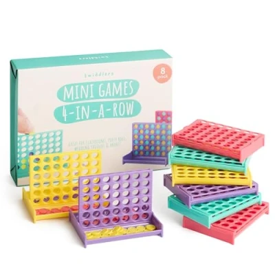 Afbeelding van The Twiddlers Mini 4 Op Een Rij Spellen (8 Pak), Klein Bordspel Reisspel voor Kinderen Verjaardagen, Kinderfeestjes, Speelgoed, Weggevertjes, Traktaties, Weggeggadeschenken