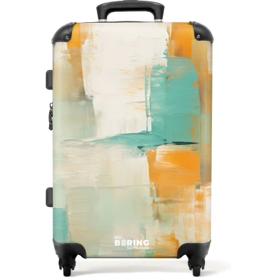 Afbeelding van NoBoringSuitcases.com® Koffer groot Rolkoffer lichtgewicht Abstracte vlakken Reiskoffer met 4 wielen Grote trolley XL 20 kg bagage