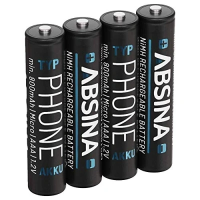 Afbeelding van ABSINA NiMH batterijen voor telefoon Gigaset handset oplaadbaar 800 mAh batterij A415 750mAh 750 AAA A400 A415, C300 C430, C475 C530,