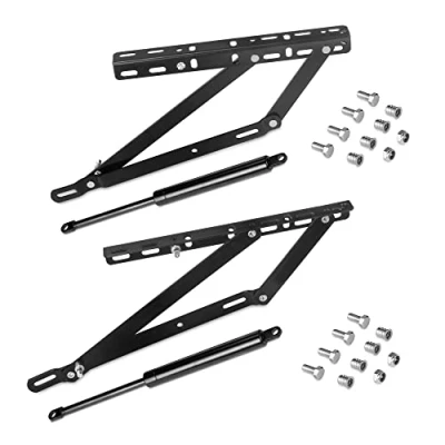 Afbeelding van Emuca Set van hefmechanismen voor canape bedden, Zijdelings systeem 90 cm, Zwart, Staal