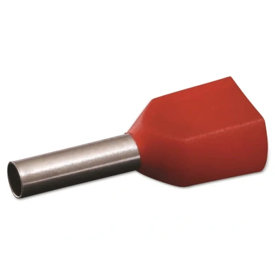 Afbeelding van Quadrios 22C435 Dubbele adereindhulzen 1 mm² Deels geïsoleerd Rood set(s)