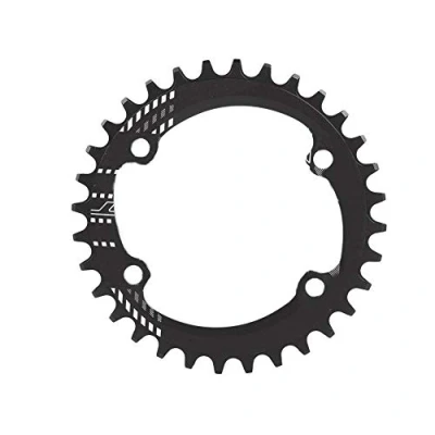 Afbeelding van Tbest bielas deore, smalle brede kettingring 96 mm BCD 32T 34T 36T 38T fiets enkele ketting ring guard compatibel M6000 m7000 M8000 mountainbike (32T zwart)