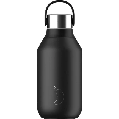 Afbeelding van Thermosfles Zwart Abyss Black 350 Ml Siliconen/RVS/Kunststof Chilly&#039;s Series 2 7,5 X 17,5 Cm
