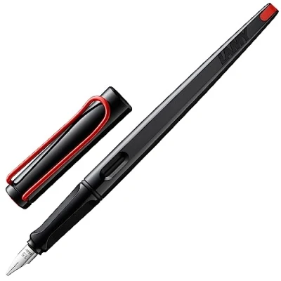 Afbeelding van Lamy joy black kalligrafievulpen vulpen met ergonomische greep &amp; gepolijste stalen pen in lijnbreedte 1,9 mm kalligrafie trekveer incl. inktpatroon T 10 blauw