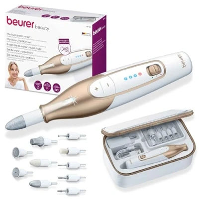 Afbeelding van Beurer MP 64 Elektrische Nagelvijl Nagelfrees Tot 2 uur draadloos gebruik Manicure en Pedicure set 10 Opzetstukken LED Verlichting 3 Jaar garantie