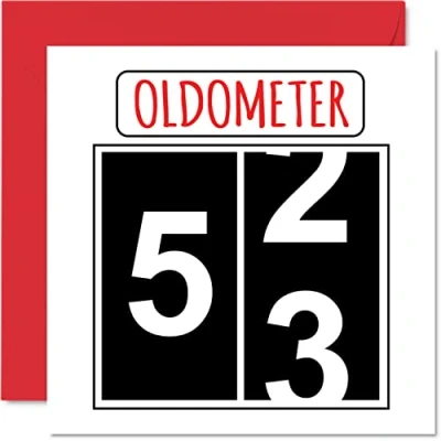 Afbeelding van Leuke 53e verjaardagskaarten voor mannen vrouw Oldometer Gelukkige verjaardagskaart papa mama opa oppas oma oom tante neef vriend, 145mm x wenskaarten,