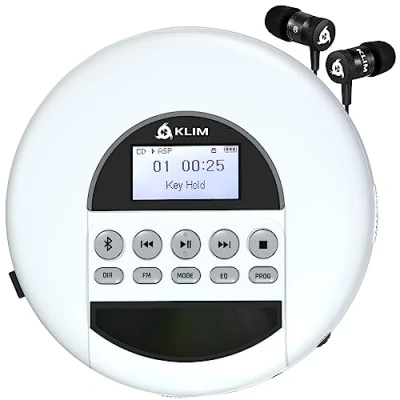 Afbeelding van KLIM Nomad Nieuwe versie Draagbare CD speler Walkman met duurzame batterij hoofdtelefoon Radio FM Compatibele MP3 Draagbaar TF kaart Bluetooth Ideaal voor auto&#039;s
