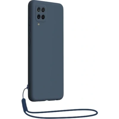 Afbeelding van Bigben Connected, Case Geschikt voor Samsung Galaxy A12 in siliconen met bijpassende polsband, Marineblauw