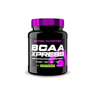 Afbeelding van Scitec Nutrition BCAA Xpress, Suiker , Gluten &amp; Lactosevrij, 5g pure BCAA, Spierherstel Groei, 2:1:1 Aminozuurverhouding, gearomatiseerd gemakkelijk te mengen, 700 g, Appel