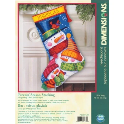 Afbeelding van Dimensions Freezin&#039; Season Stocking Naaldlepoint, Polyester Blend, Multi Colour