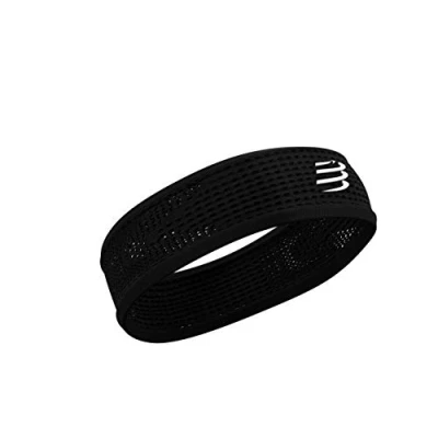 Afbeelding van COMPRESSPORT Volwassen (Unisex) Thin Headband On/Off Running Hoofdband, Zwart, One Size