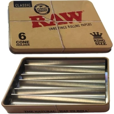 Afbeelding van Raw Tin Case voor 6 kegels King Size (joint doos)