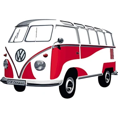 Afbeelding van BRISA VW Collection Volkswagen T1 Bus Transporter Wandsticker Klassiek rood