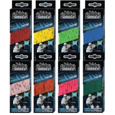 Afbeelding van 84 inch schaatsveters 213cm lang gewaxt plat Blue Sports Hockey kleur geel