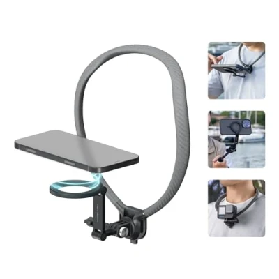 Afbeelding van PGYTECH CapLock Magnetische Smartphone Nekbevestiging, Mobiele telefoonhouder voor iPhone Android telefoons, Handsfree POV/Vlog Selfie bevestiging DJI, GoPro en Insta360 Actiecamera&#039;s.