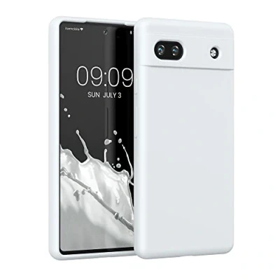 Afbeelding van kwmobile telefoonhoesje compatibel met Google Pixel 6a hoesje Zachte case voor smartphone Back cover in mat wit