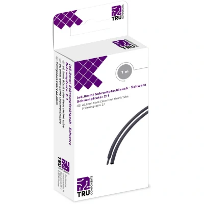 Afbeelding van TRU COMPONENTS T1904CA031 Krimpkous zonder lijm Zwart 6 mm 3 Krimpverhouding:2:1 1 m