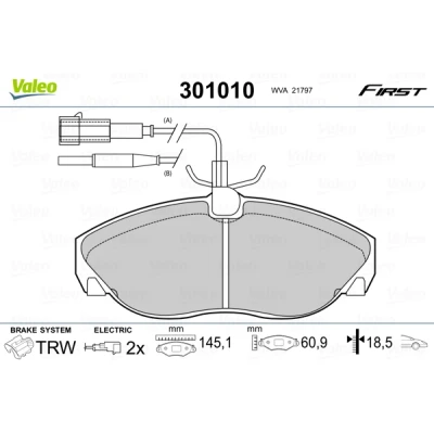 Afbeelding van Valeo Remblokset 301010