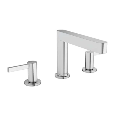 Afbeelding van Hansgrohe finoris driegats wastafelmengkraan 110 met pushopen chroom 76033000