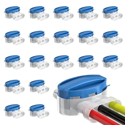 Afbeelding van Newaner 20 stuks kabelverbinders voor robotmaaier, aansluitklemmen met gel waterdichte verlenging, begrenzingskabel, kabelklemmen, connectoren compatibel, tuin, outdoor,