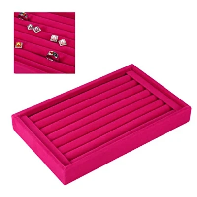 Afbeelding van Salmue Ring displaybox, ringdisplaytablet voor sieraden, oorbelbox, opbergdoos, 7 sleuven, kan 50 70 ringen bewaren (3#)