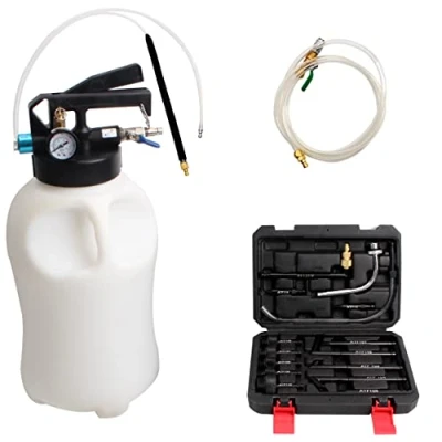 Afbeelding van CCLIFE 10L 2 in 1 persluchtolieverversingsapparaat Olievuller Olieafzuiger Versnellingsbakolievuller met 15 ATF adapter