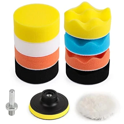 Afbeelding van Kshineni Auto Polijstspons 11 Stuks 80mm Polijstset Polijstpad Set Handpolijstpads, Sponzen, Wol Polijstschijf voor Polijstmachine Polijstvacht Polijstkap Boormachine Adapter