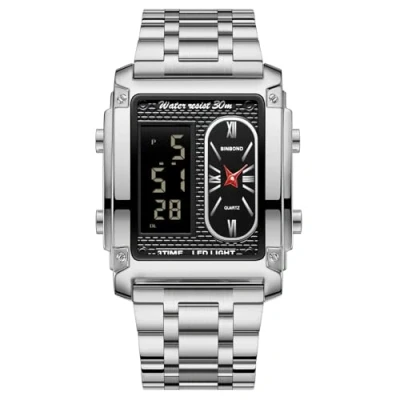 Afbeelding van JewelryWe Heren Dames Paar Polshorloge Quartz Analoog Rechthoekig Keramische Band Partner Vriendschap Horloge met Strass Zwart Wit Geschenk Valentijnsdag, Koffie herenhorloge